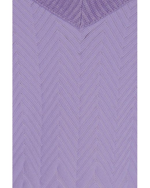 Missoni Purple Jacquard-knit Cotton-blend Tank
