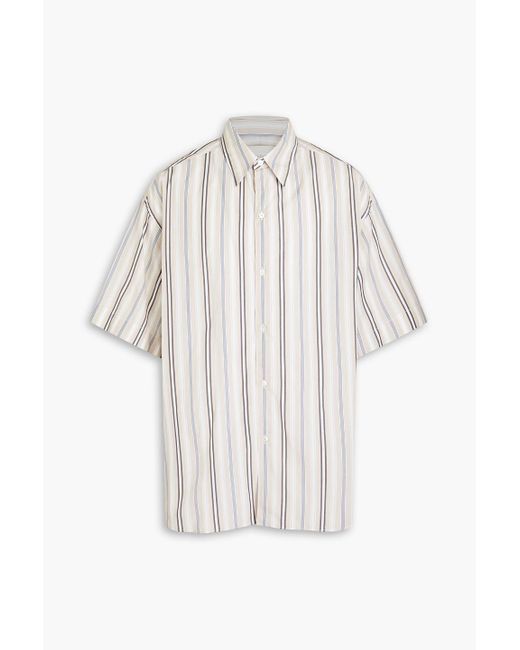 Studio Nicholson White Soronos Oversized Striped Cotton-poplin Shirt for men