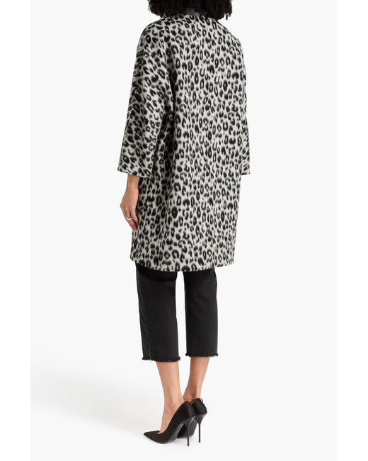 Isabel Marant Black Ometia Leopard-print Wool Coat