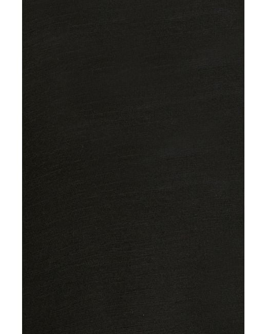 Nanushka Black Cropped Wool-jersey Half-zip Top