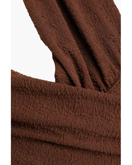 Mara Hoffman Brown Lorina bikini-oberteil aus stretch-matelassé