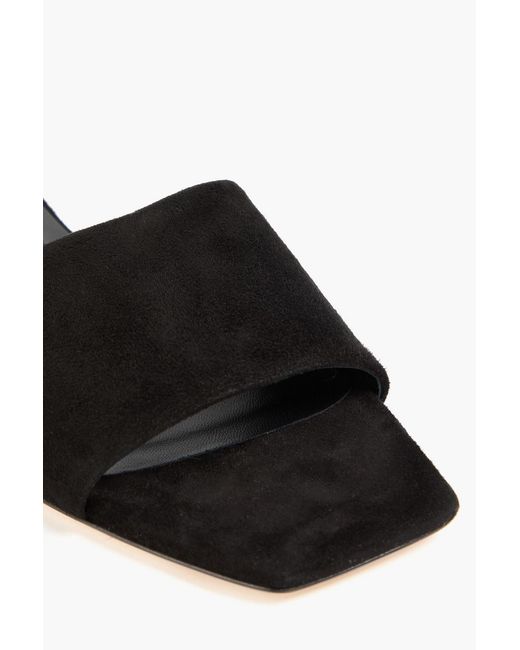 Aeyde Black Anna Suede Slides