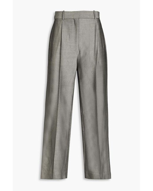 Sandro Gray Quentin Wool-blend Straight-leg Pants