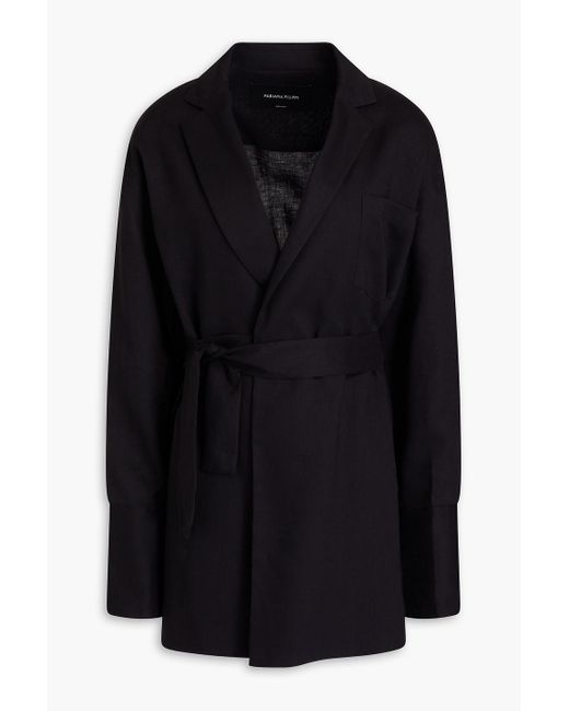 Fabiana Filippi Black Linen Wrap Jacket