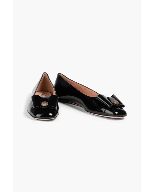 Bally Black B-bow Patent-leather Ballet Flats