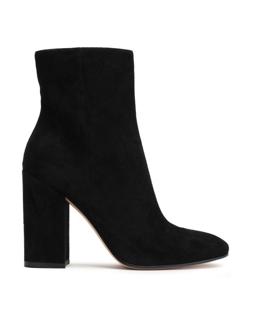 Gianvito Rossi Black Piper 85 Suede Ankle Boots