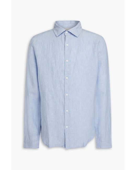 Onia Blue Linen Shirt for men