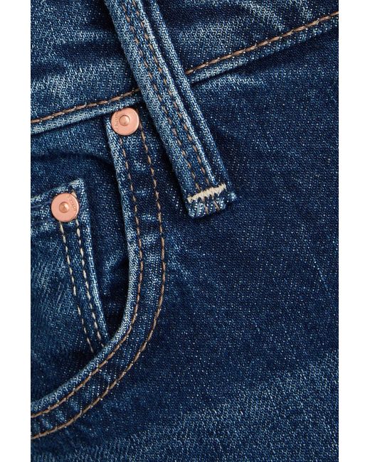 Mother Blue Ditcher High-Rise Straight-Leg Jeans