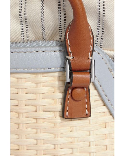 Maison Margiela Natural 5ac Classique Leather-trimmed Jacquard And Rattan Shoulder Bag