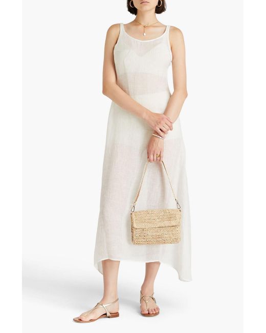 LeKasha White Idfa maxikleid aus leinengaze