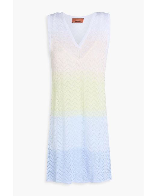 Missoni White Crochet-Knit Mini Dress