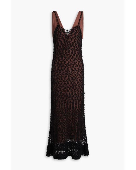 Altuzarra Black Rivette Open-Knit Wool And Silk-Blend Maxi Dress