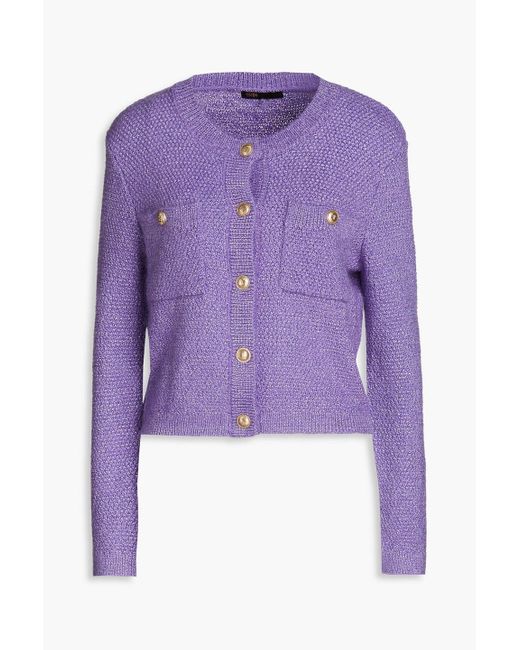 Maje Purple Marguerito Knitted Cardigan