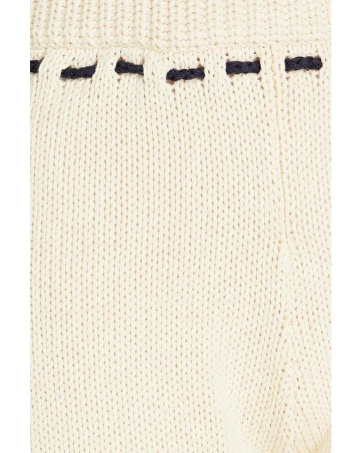 Zimmermann Natural Shorts aus baumwolle mit intarsienmuster