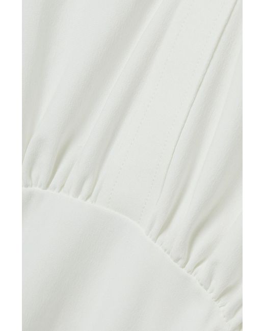 Norma Kamali White Ruched Stretch-jersey Mini Dress