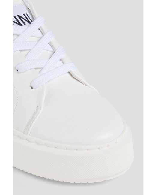 Ganni White Glossed Sneakers