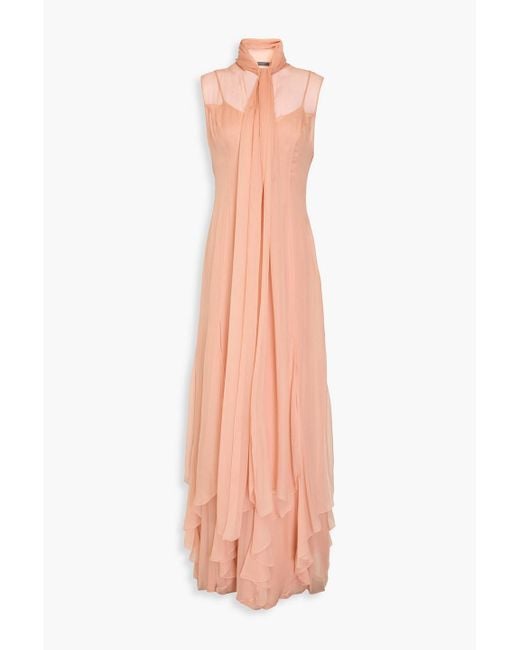 Alberta Ferretti Pink Silk-voile Gown