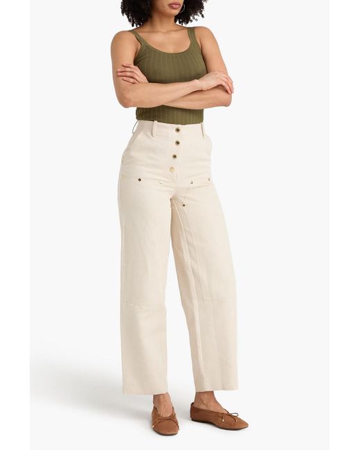 Sandro Natural High-Rise Barrel-Leg Jeans