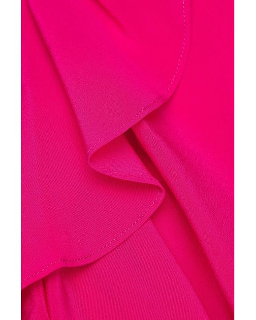 Victoria Beckham Pink Ruffled Silk Crepe Blouse