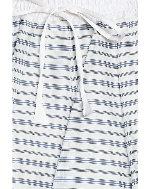 Sandro Blue Striped Linen-blend Mini Skirt