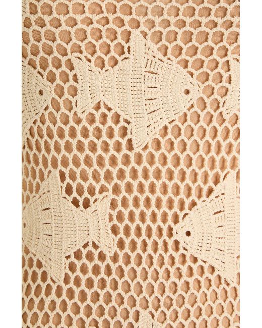 sandro crochet fish dress SANDRO Nude Fish Crochet-knit Mini Dress Fr38 UK 10