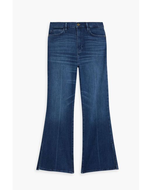 FRAME Blue Le Easy Flare High-rise Flared Jeans