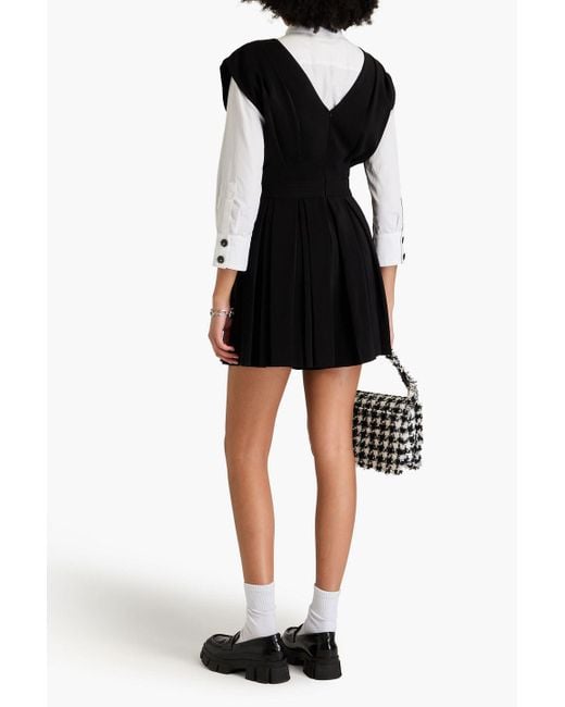 Sandro Black Pleated Crepe Playsuit