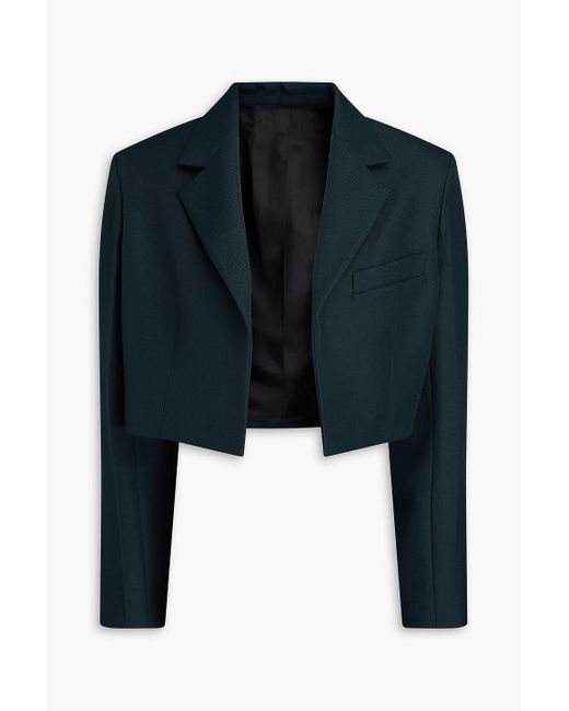 Victoria Beckham Blue Cropped blazer aus gabardine