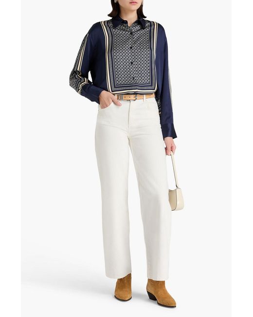 Rag & Bone Blue Jessica Printed Satin Shirt