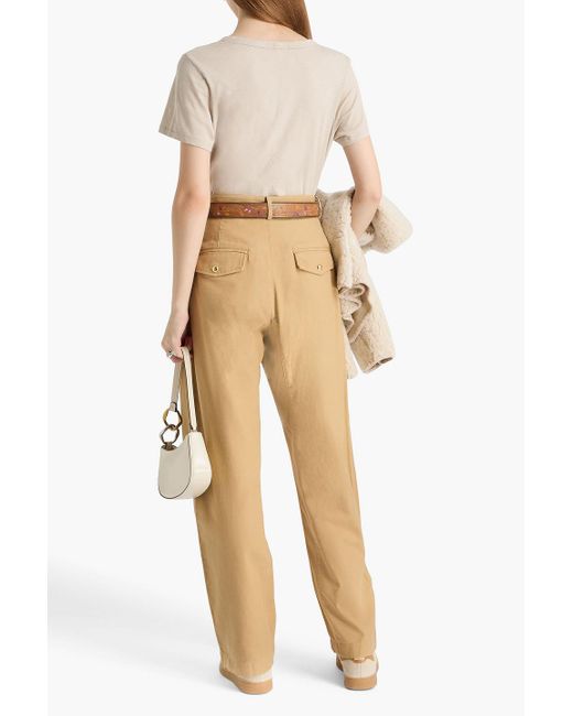 Rag & Bone Natural Renata Cotton-Canvas Straight-Leg Pants