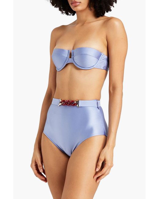 Zimmermann Blue Underwired Bandeau Bikini Top