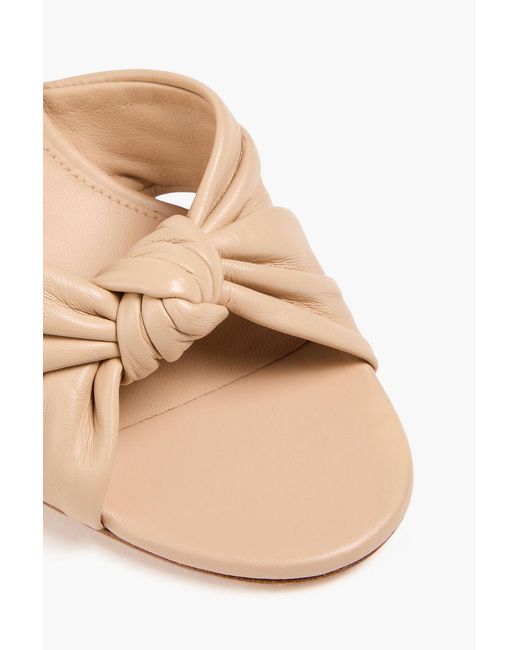 Veronica Beard Natural Twisted Leather Mules
