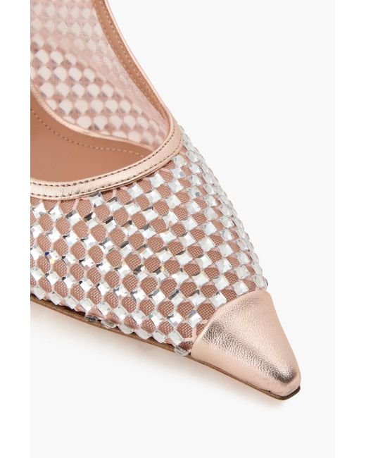 Malone Souliers Pink Vesper 70 slingback-pumps aus mesh mit kristallverzierung