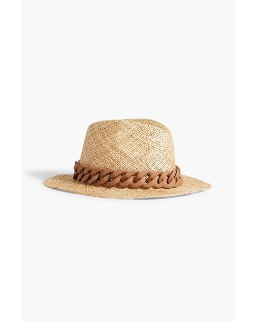 Eugenia Kim Natural Lillian Chain-embellished Faux Straw Panama Hat