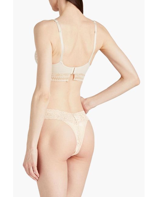 MAISON LEJABY Sin embroidered stretch-tulle and jersey underwired