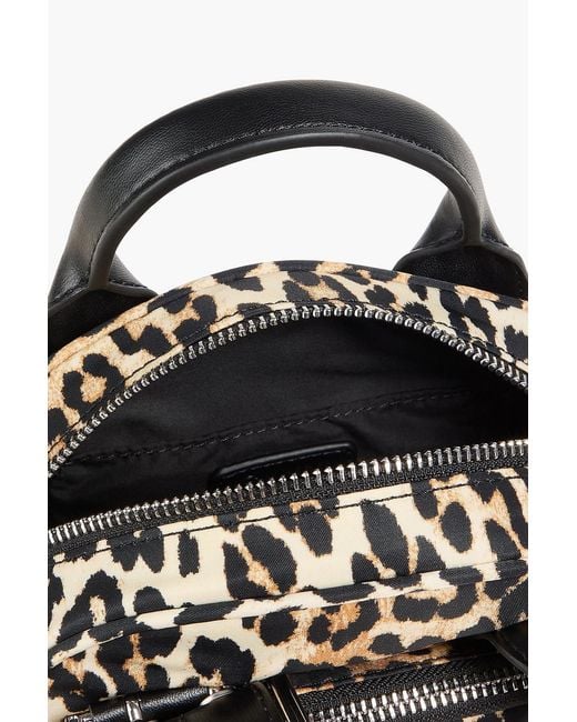 Ganni Black Leopard-Print Shell Tote