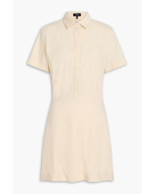 Theory Natural Hemdkleid in minilänge aus einer leinenmischung