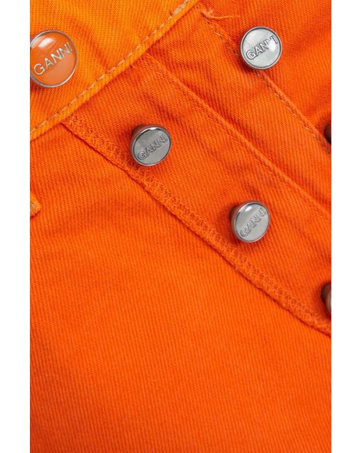 Ganni Orange Denim Mini Skirt