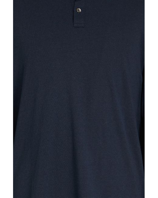 James Perse T-shirt aus jersey aus einer baumwoll-leinenmischung mit henley-kragen in Blue für Herren