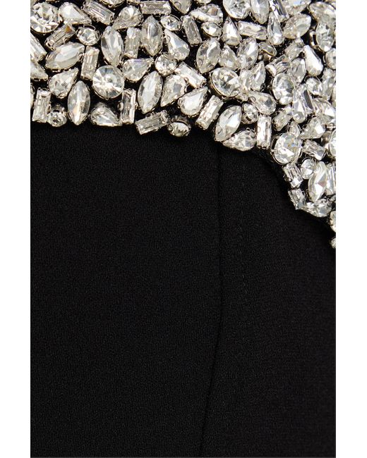 Jonathan Simkhai Black Angelita Crystal-embellished Crepe Top