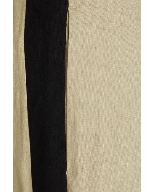 Rag & Bone Natural Shelly Pleated Lien-blend Wide-leg Pants