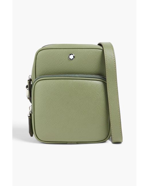 Montblanc Green Sartorial Textured-Leather Messenger Bag for men