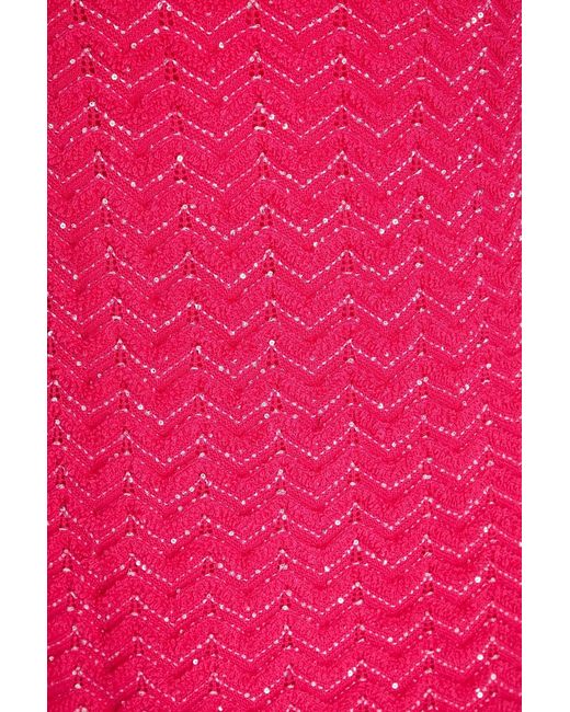 Missoni Pink Sequined Crochet-Knit Mini Dress
