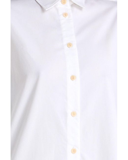 Palmer//Harding White Cotton-Blend Poplin Maxi Shirt Dress