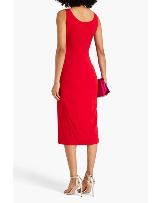 Versace Red Crepe Midi Dress