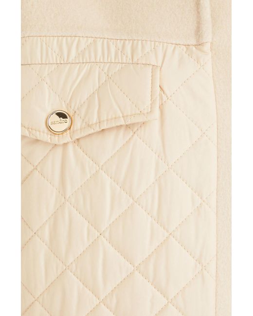 Sandro Natural Aldric Quilted Shell And Wool-felt Jacket