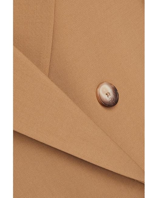 Joseph Brown Double-breasted Wool-blend Blazer