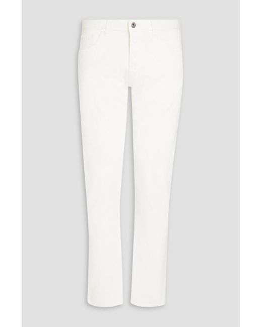 Valentino White Slim-fit Appliquéd Denim Jeans for men