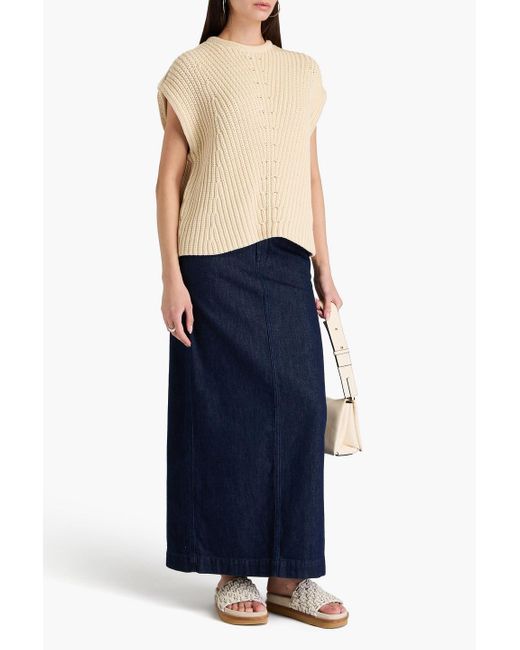 Rag & Bone Natural Shane weste aus rippstrick aus einer baumwollmischung