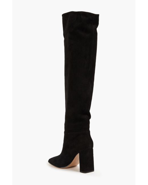 Gianvito Rossi Black Piper Suede Thigh Boots